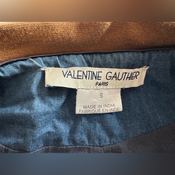 ANTHROPOLOGIE VALENTINE GAUTHIER Blue Denim Quilted Chambray Jacket Size S - Picture 9 of 15